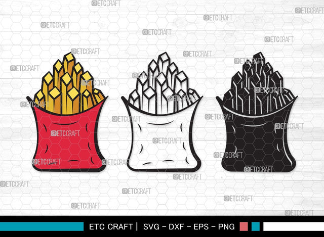 French Fries SVG | Fries Svg | Fast Food Svg | Snack Svg | Potato Svg | French Fries Clipart SVG ETC Craft 