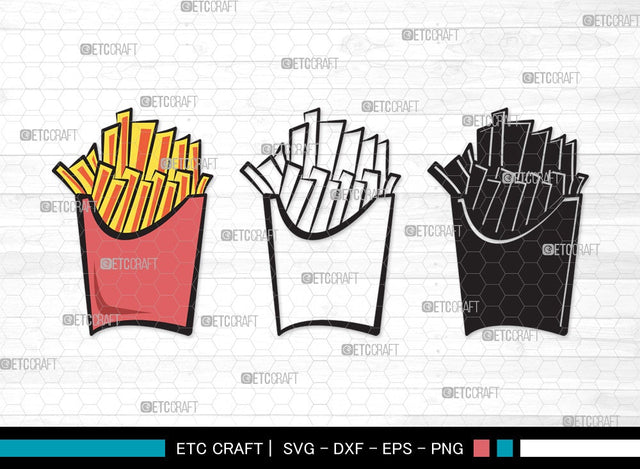 French Fries SVG | Fries Svg | Fast Food Svg | Snack Svg | Potato Svg | French Fries Clipart SVG ETC Craft 