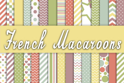 French Macaroons Digital Paper Sublimation Old Market 