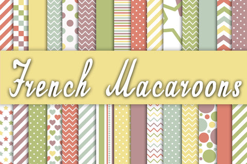French Macaroons Digital Paper Sublimation Old Market 