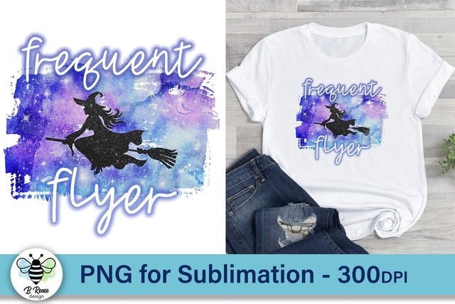 Frequent Flyer PNG | Funny Halloween Sublimation Design SVG B Renee Design 