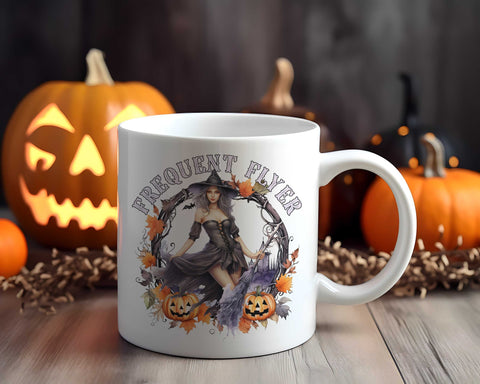 Frequent Flyer PNG, Funny Witch Halloween Sublimation Design Sublimation BijouBay 