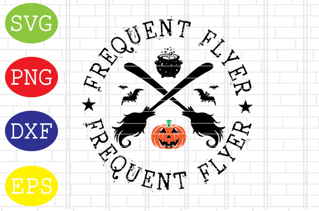 Frequent Flyer Svg, Spooky Svg, Cauldron Svg, Halloween Svg, Witch Svg, Ghost Svg, Png, Eps, Dxf Files SVG DigitalSvgFiles 