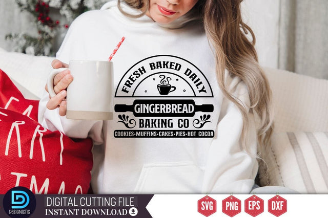 Fresh baked daily gingerbread baking co cookies muffins cakes pies hot cocoa SVG SVG DESIGNISTIC 