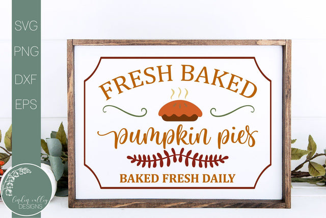 Fresh Baked Pumpkin Pies SVG-Farmhouse Wood Sign SVG SVG Linden Valley Designs 