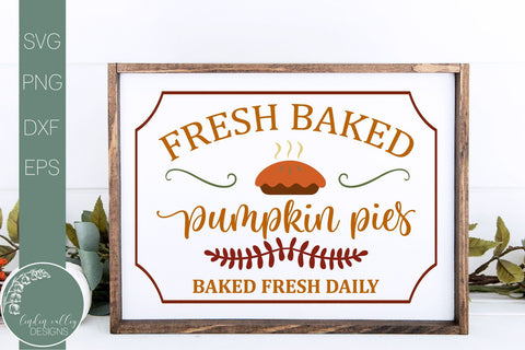 Fresh Baked Pumpkin Pies SVG-Farmhouse Wood Sign SVG SVG Linden Valley Designs 
