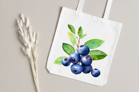 Fresh Blueberries Watercolor Clipart Sublimation Regulrcrative 