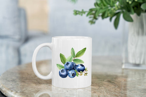 Fresh Blueberries Watercolor Clipart Sublimation Regulrcrative 