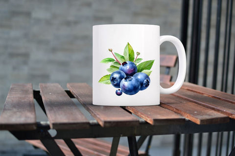 Fresh Blueberries Watercolor Clipart Sublimation Regulrcrative 