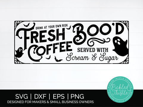 Fresh Boo'd Coffee Halloween Decor SVG - Halloween SVG SVG Pickled Thistle Creative 