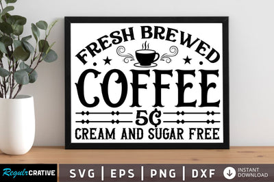 Fresh brewed coffee 5c cream and SVG SVG Regulrcrative 