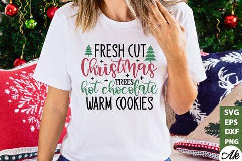 Fresh cut christmas trees hot chocolate.warm cookies Sign Making SVG SVG akazaddesign 