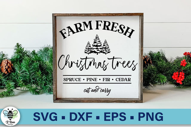 Fresh Cut Christmas Trees SVG | Christmas SVG SVG B Renee Design 