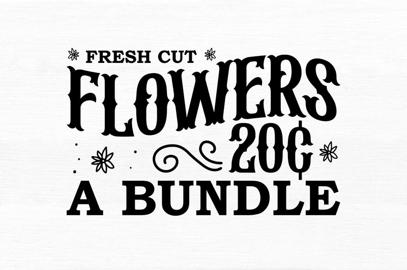 Fresh cut flowers 20c SVG Design So Fontsy