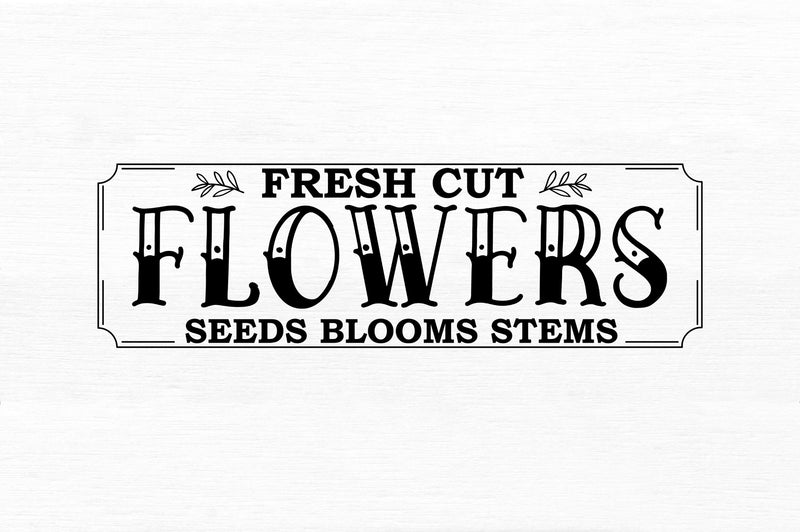 Fresh cut flowers seeds blooms SVG So Fontsy