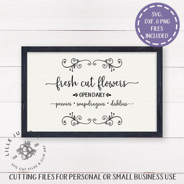 Fresh Cut Flowers SVG | Wood Sign SVG | Farmhouse SVG SVG LilleJuniper 
