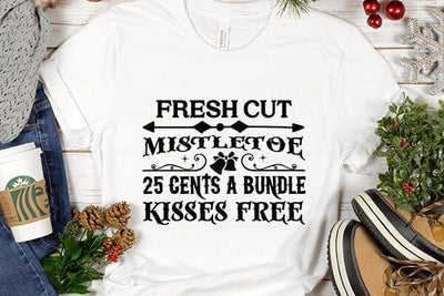 Fresh Cut Mistletoe25 Cents A Bundle Kisses Free SVG Angelina750 