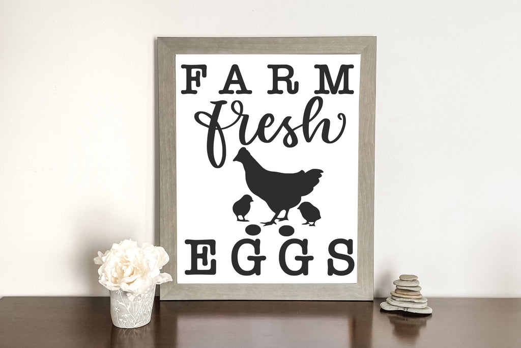 Fresh Eggs | Kitchen Farmhouse Sign SVG Cut File - So Fontsy