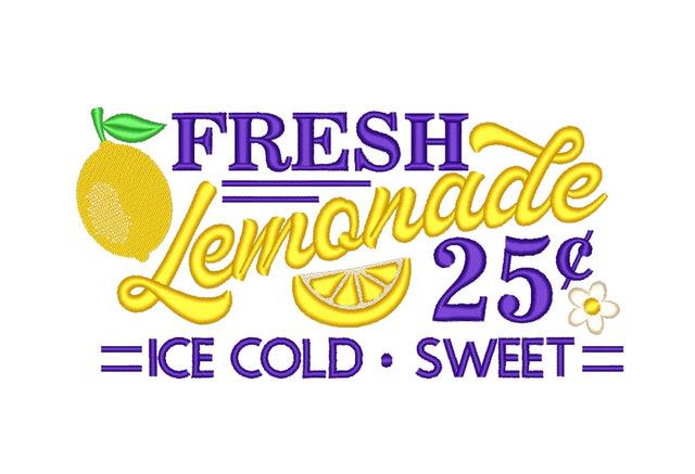 Fresh lemonade embroidery design, 4 sizes Embroidery/Applique DESIGNS Nino Nadaraia 