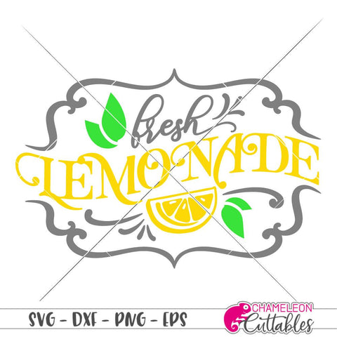 Fresh Lemonade - for vintage kitchen sign - lemonade stand - SVG PNG DXF EPS SVG Chameleon Cuttables 