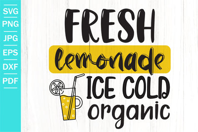 Fresh Lemonade Ice Cold Organic SVG | Lemon SVG | Summer SVG SVG SeventhHeavenStudios 