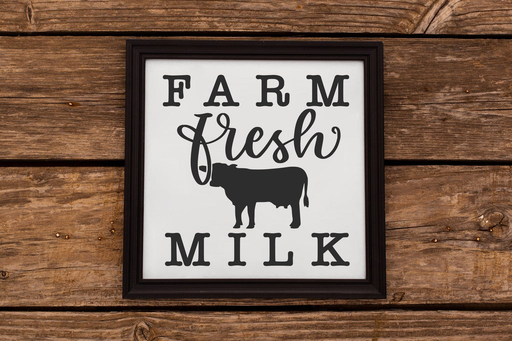 Fresh Milk | Kitchen Farmhouse Sign SVG Cut File - So Fontsy