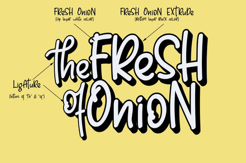 Fresh Onion // Layered Funny Display Font Font Haksen 