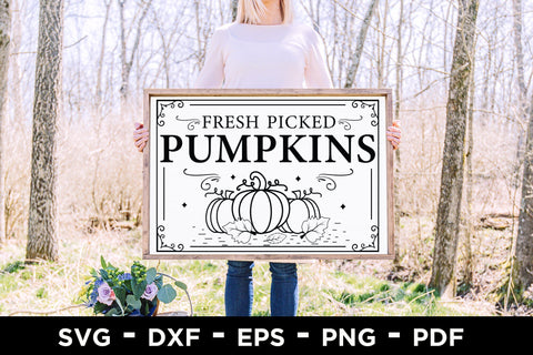 Fresh Picked Pumpkins SVG, Fall Sign SVG SVG CraftLabSVG 