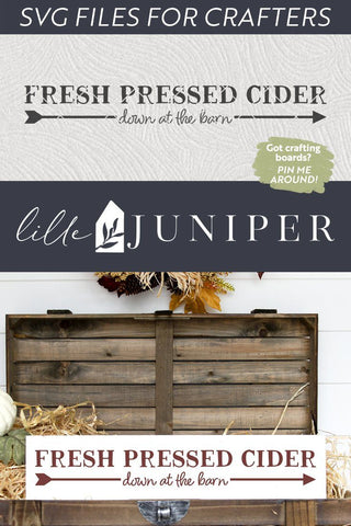 Fresh Pressed Cider | Apple Cider Sign SVG | Fall SVG SVG LilleJuniper 