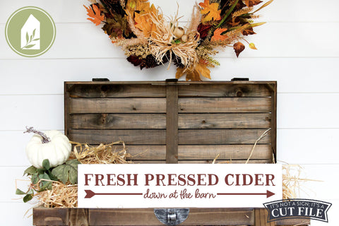 Fresh Pressed Cider | Apple Cider Sign SVG | Fall SVG SVG LilleJuniper 