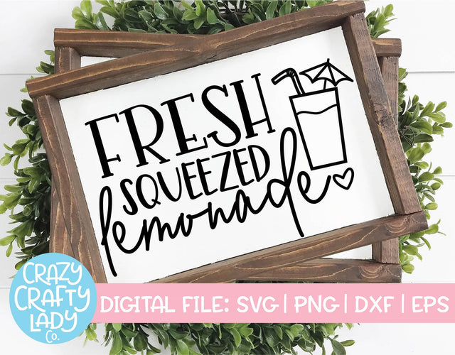 Fresh Squeezed Lemonade | Summer SVG Cut File SVG Crazy Crafty Lady Co. 
