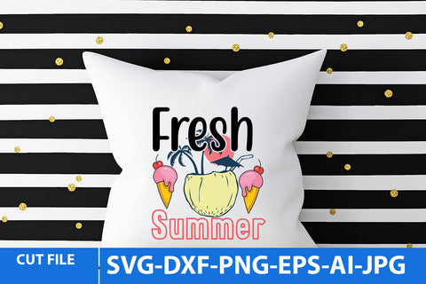 Fresh Summer SVG Cut File,Fresh Summer SVG Design SVG BlackCatsMedia 