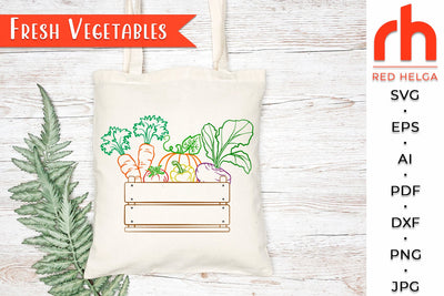Fresh Vegetables SVG - Farmers Market Cut File SVG RedHelgaArt 