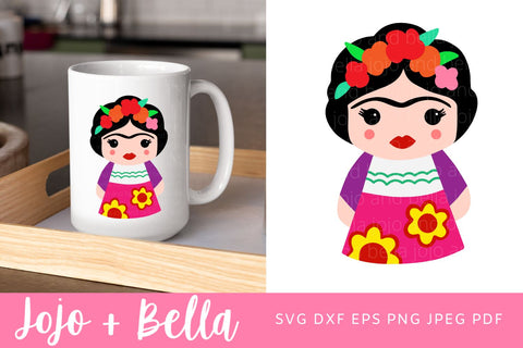 Frida Kahlo SVG - Baby Frida Kahlo Svg- Baby Frida SVG - Frieda Kahlo Svg - Frida Kahlo Svg Cut Files For Cricut, Silhouette, Sublimation SVG Jojo&Bella 