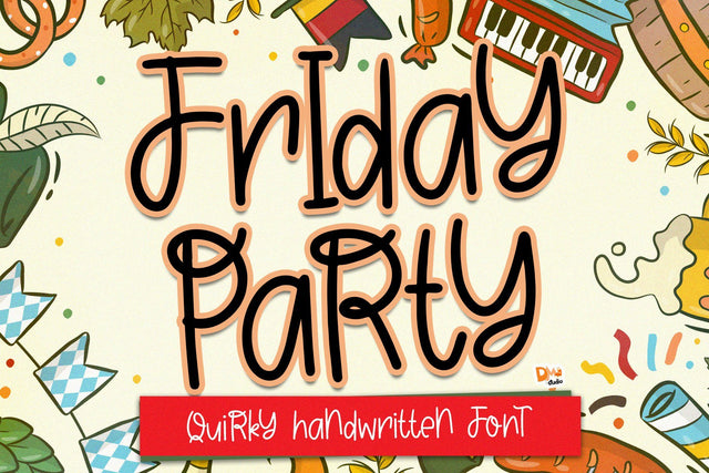 Friday Party Font Dm Letter Studio 