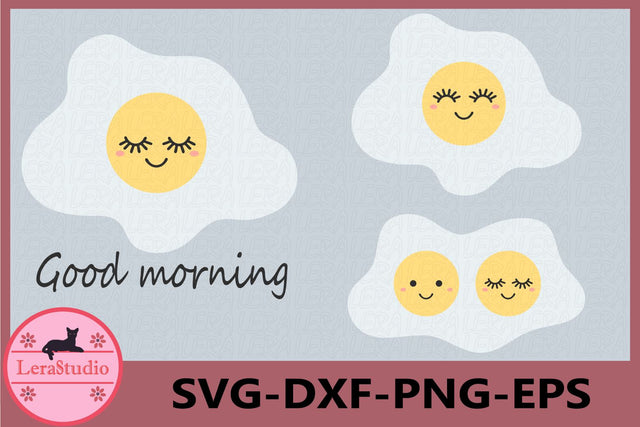 Fried eggs Face Svg SVG Lerastudio 