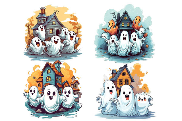 Friendly Halloween Ghosts Sublimation Bundle Sublimation ampersand 
