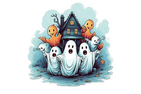 Friendly Halloween Ghosts Sublimation Bundle Sublimation ampersand 