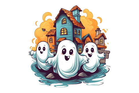 Friendly Halloween Ghosts Sublimation Bundle Sublimation ampersand 