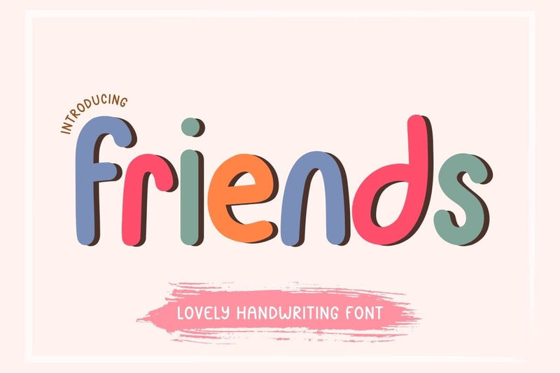 Friends - Cute Handwritten Font Font AnningArts Design 