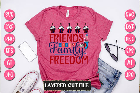 Friends Family Freedom SVG Cut File SVG Newmockups 
