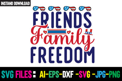 Friends Family Freedom SVG Cut File SVG Newmockups 