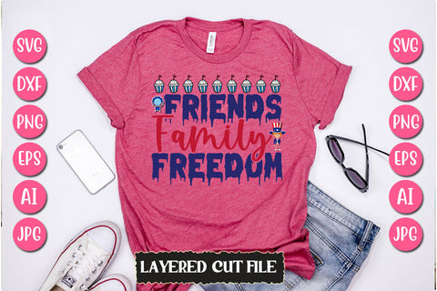 Friends Family Freedom SVG Cut File SVG Newmockups 