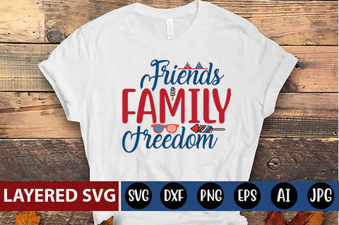 Friends Family Freedom SVG cute file SVG Blessedprint 