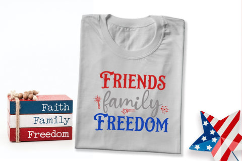 Friends Family Freedom SVG I 4th of July SVG I Patriotic SVG SVG Happy Printables Club 