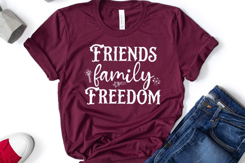 Friends Family Freedom SVG I 4th of July SVG I Patriotic SVG SVG Happy Printables Club 