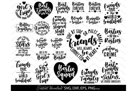 Friends Quotes SVG Bundle | Best Friends SVG | Besties SVG | Friend SVG | Girls Trip | Besties Forever SVG March Design Studio 