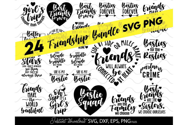 Friends Quotes SVG Bundle | Best Friends SVG | Besties SVG | Friend SVG | Girls Trip | Besties Forever SVG March Design Studio 