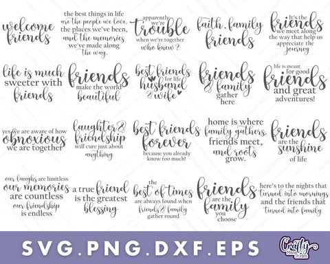 Friends Round Farmhouse Sign Bundle #1, Friendship Files SVG Crafty Mama Studios 