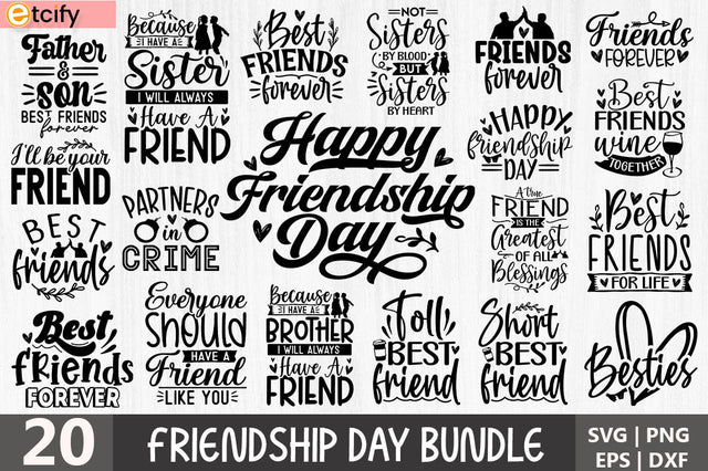 Friendship Day Quotes Bundle. Svg Bundle SVG etcify 